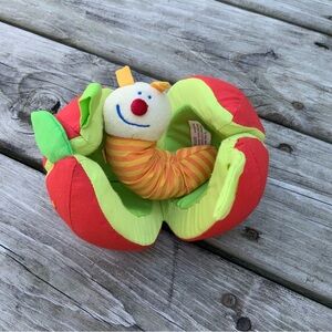 Caterpillar Rattle and Apple Plush Toy by Haba